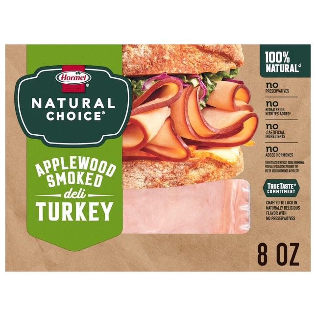 HORMEL, Natural Choice, Applewood Smoked Turkey, Sliced, Refrigerated 8 Oz Paper Box
