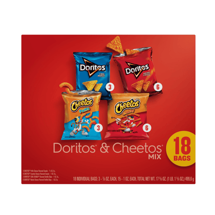 Frito-Lay Doritos & Cheetos Mix Variety Pack Snack Chips, 18 Count Multipack