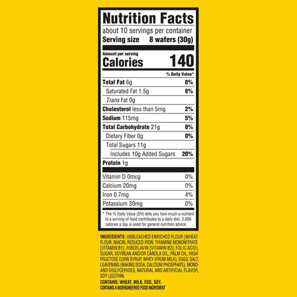 NILLA Wafers Cookies, Crunchy Vanilla Wafers, Baked, 11 Oz Shelf Stable Plastic Cardboard Box