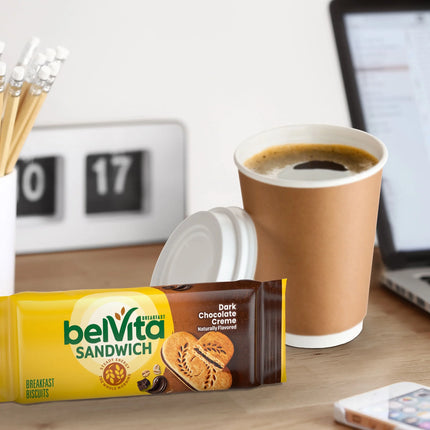 Belvita Breakfast Bar Biscuit Sandwiches Dark Chocolate Creme, 5 Packs