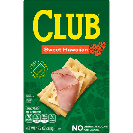Club Sweet Hawaiian Crackers, Lunch Snacks, 13.7 Oz