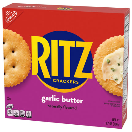 RITZ Garlic Butter Crackers, Snacks for Kids and Adults, Lunch Snacks, 13.7 Oz