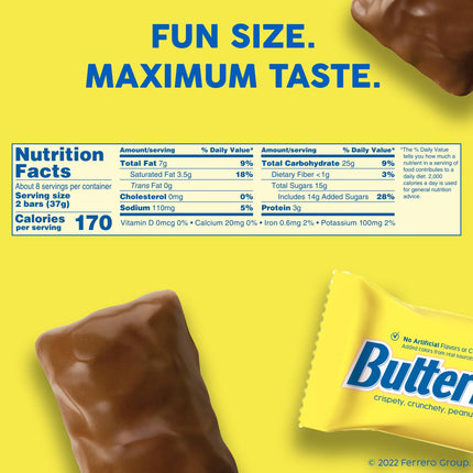 Butterfinger, Chocolatey, Peanut-Buttery, Individually Wrapped Fun Size Candy Bars, 10.2 Oz
