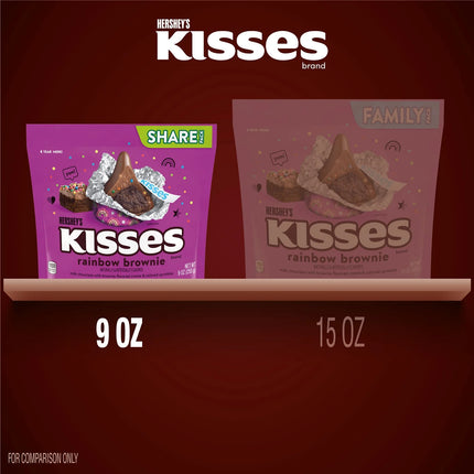 Hershey'S Kisses Rainbow Brownie Flavored Candy, Share Pack 9 Oz