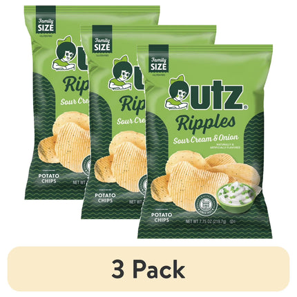 7.75 Oz Utz Ripples Sour Cream & Onion Potato Chips
