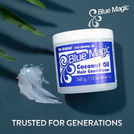 Blue Magic Coconut Oil Conditioner, 12 Oz., Dry Hair Type, Repair Split Ends, Moisturizing, Jar