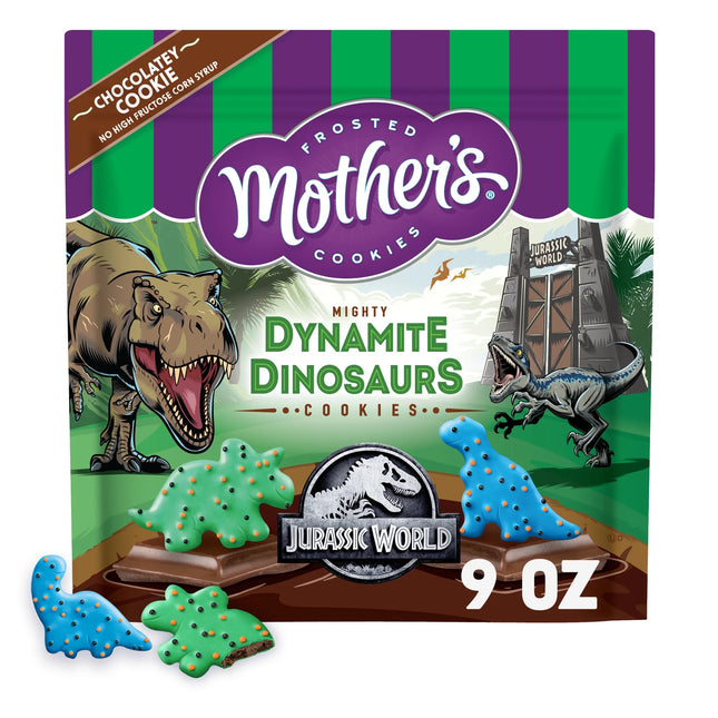 Mother'S Chocolatey Dynamite Dinosaurs Cookies, Inspired by Jurassic World, 1 Resealable Bag, 9 Oz​