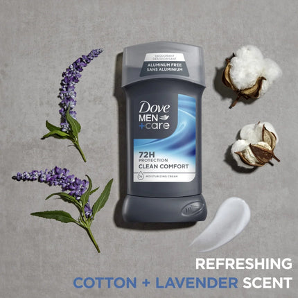 Dove Men+Care Deodorant Stick for Men Clean Comfort Aluminum Free with Moisturizing Cream, 3 Oz