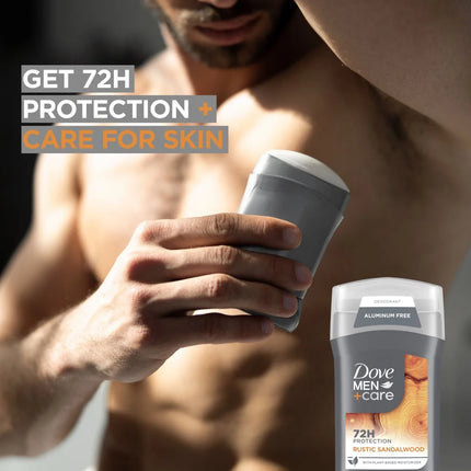 Dove Men+Care Aluminum Free Deodorant Stick Rustic Sandalwood, 3 Oz