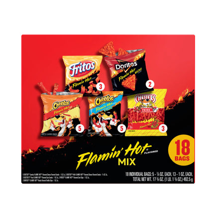 Frito-Lay Flamin' Hot Mix Variety Pack Snack Chips, 18 Count Multipack