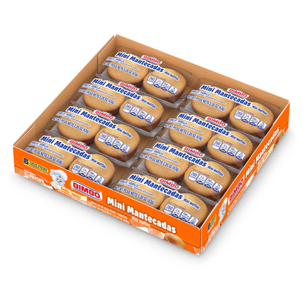 Bimbo Mini Mantecadas Vanilla Muffins, 8 Twin Packs, Mini Muffins, 17.64 Oz Tray