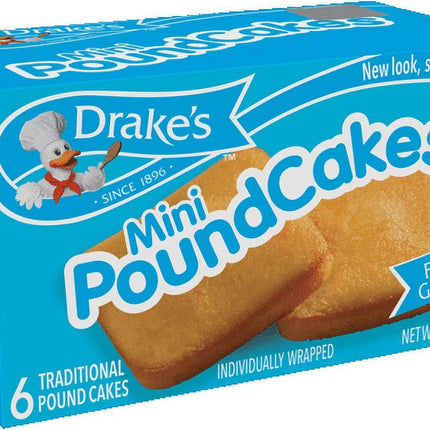 Drake'S Mini Pound Cakes, 1 Box, 6 Individually Wrapped Traditional Cakes