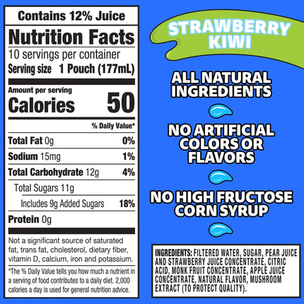 Capri Sun Strawberry Kiwi Juice Box Pouches, 10 Ct Box, 6 Fl Oz Pouches, Liquids