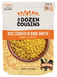 A Dozen Cousins Rice Cooked in Bone Broth - Spanish Yellow - 8 oz. Pouch