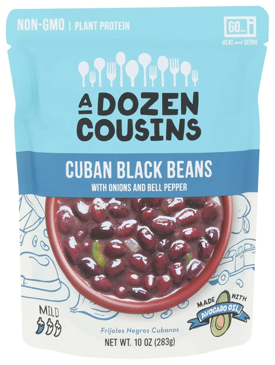 A Dozen Cousins Cuban Black Beans with Onions and Bell Pepper, 10 Ounce