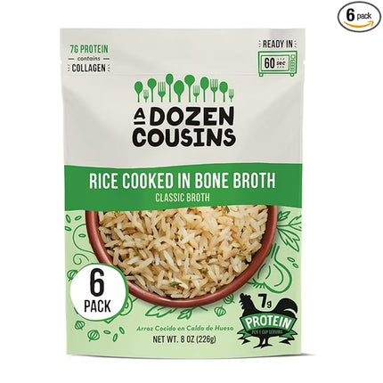 A Dozen Cousins Rice Cooked in Bone Broth,  Gluten-Free  8 oz Pouch