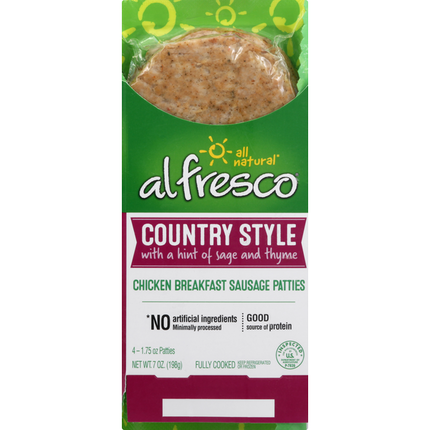 al fresco Country Style Chicken Breakfast Sausage Patties