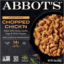 Abbot’s, Plant-Based Chopped Chicken Vegan, Gluten-Free, 10 Ounce