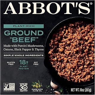 Abbot’s, Plant-Based Ground Beef Vegan Gluten-Free, 10 Ounce