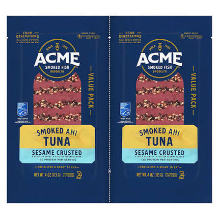 Acme Smoked Fish Sesame Crusted Smoked Ahi Tuna, Value Pack, 2 pk./4 oz.