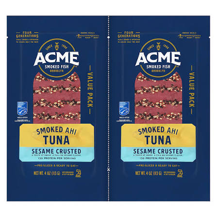 Acme Smoked Fish Sesame Crusted Smoked Ahi Tuna, Value Pack, 2 pk./4 oz.