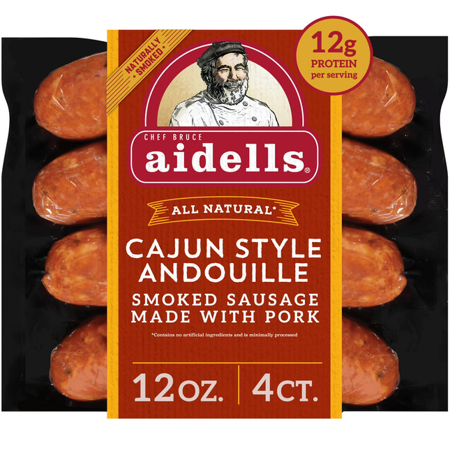 Aidells All Natural Cajun Style Andouille Smoked Pork Sausage Links, 4 Count