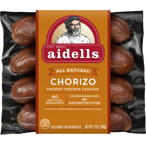 Aidells Smoked Chicken Sausage, Chorizo, 12 oz(PORK CASING)