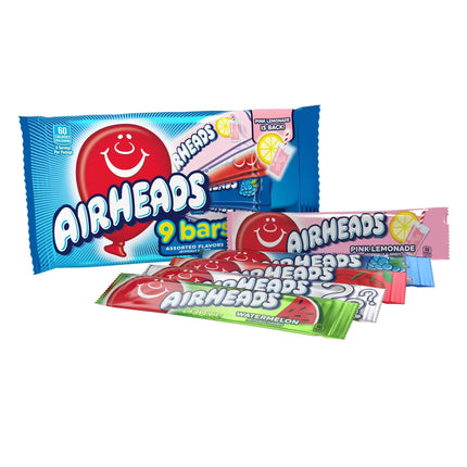 Airheads Candy, Chewy Full-Size Candy Bars, Assorted Flavors, 9 Count