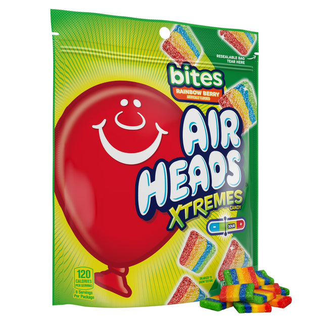 Airheads Xtremes Bites Chewy Candy, Rainbow Berry Artificially Flavored, 9 Oz Bag