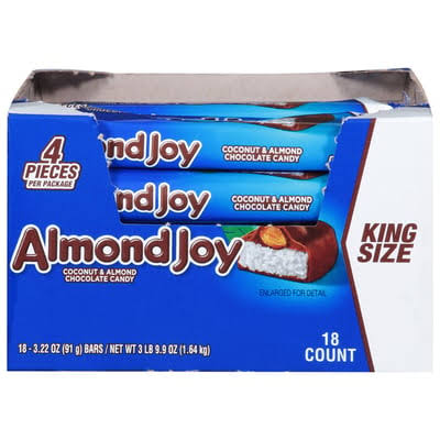 Almond Joy - Milk Chocolate & Coconut King Size - 3.22 oz/18ct