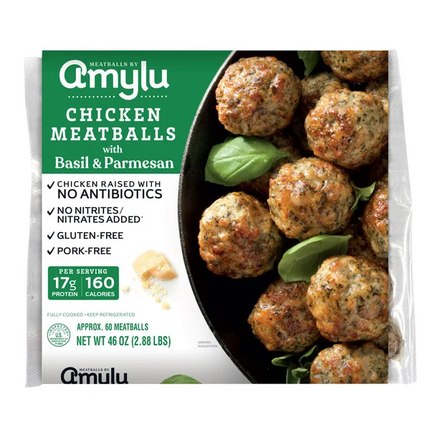 Amylu Chicken Meatballs Basil & Parmesan, 46 oz