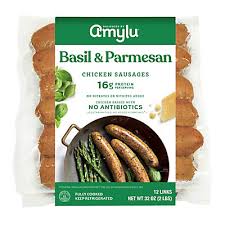 Amylu Foods Basil & Parmesan Chicken Sausage, 2 lbs.