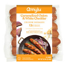 Amylu Caramelized Onion & White Cheddar Chicken Sausage, 2 lbs.