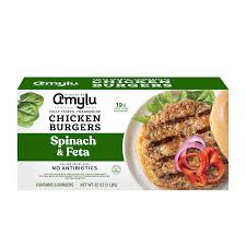 Amylu Spinach & Feta Chicken Burger, 2 lbs.