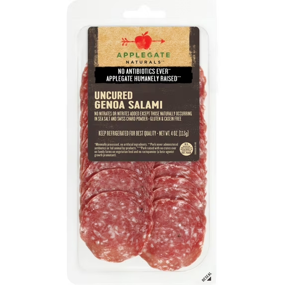 Applegate Natural Uncured Peppered Genoa Salami - 4Oz