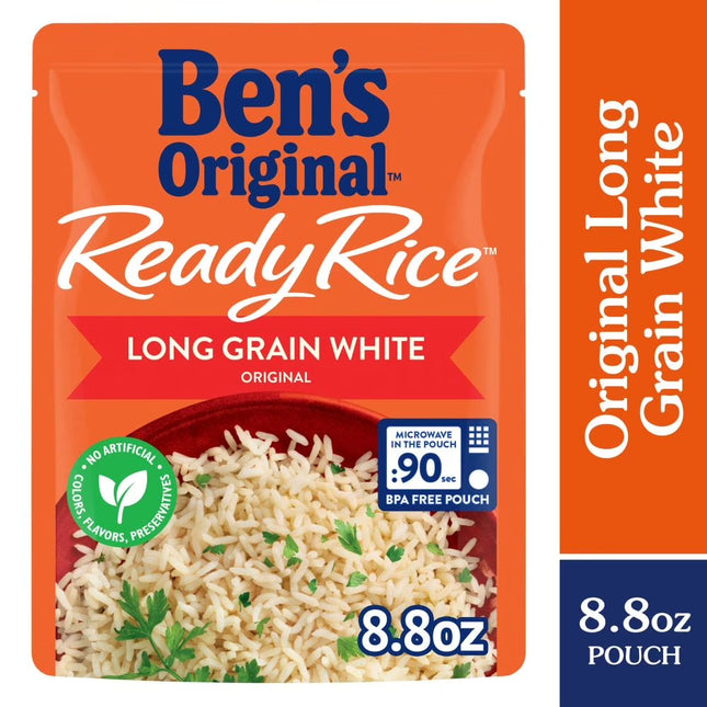 BEN'S  Ready Rice Original Long Grain White Rice, Easy Dinner Side, 8.8 Ounce Pouch