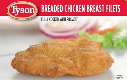 Breaded Breast Filets 4 oz., Fully Cooked, 10 lbs.