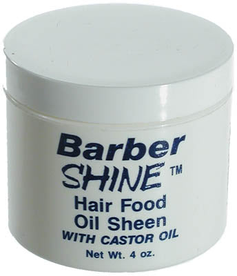 Barber SHINE Hair Food Oil Sheen with CASTOR OIL Wt. 4 oz.