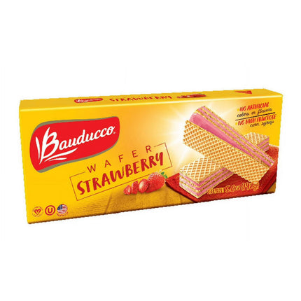 Bauducco Wafer Strawberry, Crispy Wafer Cookies, 5oz
