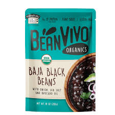 Beanvivo Organics Baja Black Beans, Plant Based P Gluten-Free, 10 Oz Pouch