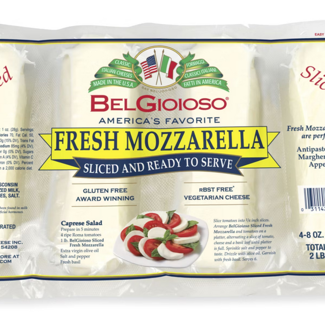 BelGioioso Fresh Sliced Mozzarella Cheese, 4 pk./8 oz