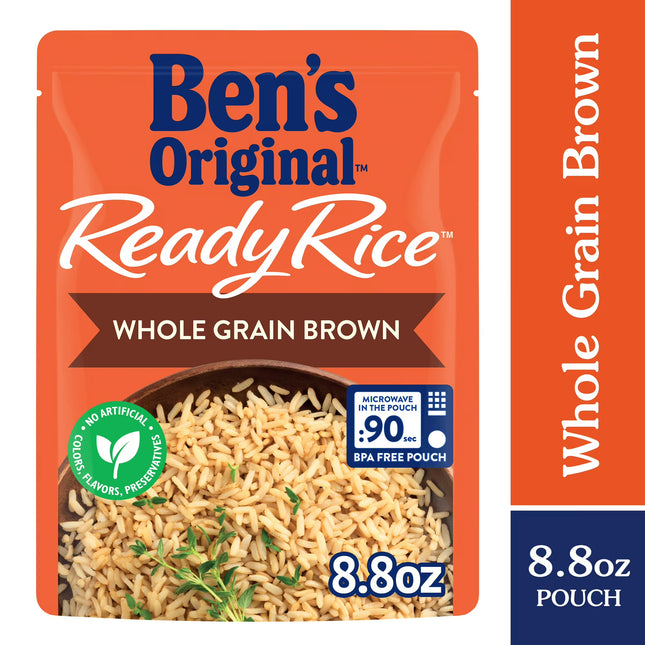 Ben'S Original Ready Whole Grain Brown Rice, Easy Dinner Side, 8.8 Ounce Pouch