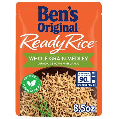 Bens Original Ready Whole Grain Medley Pouch Quinoa & Brown Rice With Garlic, 8.5 Oz.