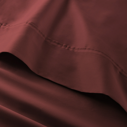 3-Piece t Deep Redwood Cotton Sateen Bed Sheet Set, Twin