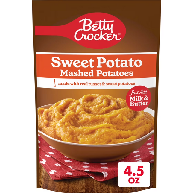 Betty Crocker Sweet Potato Mashed Potatoes, Made with Real Potatoes, 4.5 Oz