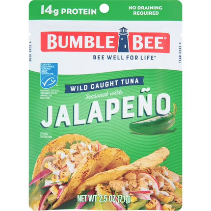 Bumble Bee Jalapeno Seasoned Light Tuna, Wild Caught,Pouch, 2.5 oz