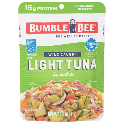 Bumble Bee Light Tuna in Water, Wild Caught,  Pouch, 2.5 Oz