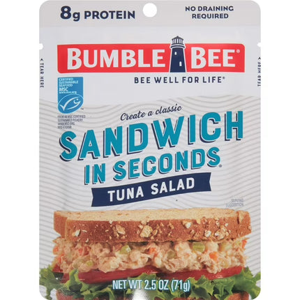 Bumble Bee Tuna Salad Sandwich in Seconds, Wild Caught  Shelf-Stable Pouch, 2.5 Oz