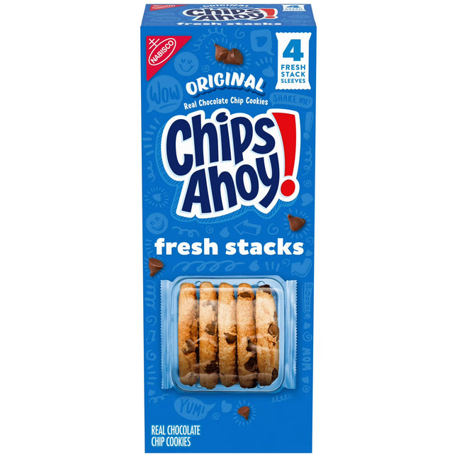 CHIPS AHOY! Fresh Stacks Chocolate Chip Cookies, Travel Snacks, 7.76 Oz (4 Multi Snack Packs)