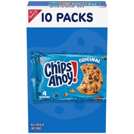 NABISCO CHIPS AHOY! Original Chocolate Chip Cookies, 10 Snack Packs (4 Cookies Per Pack)